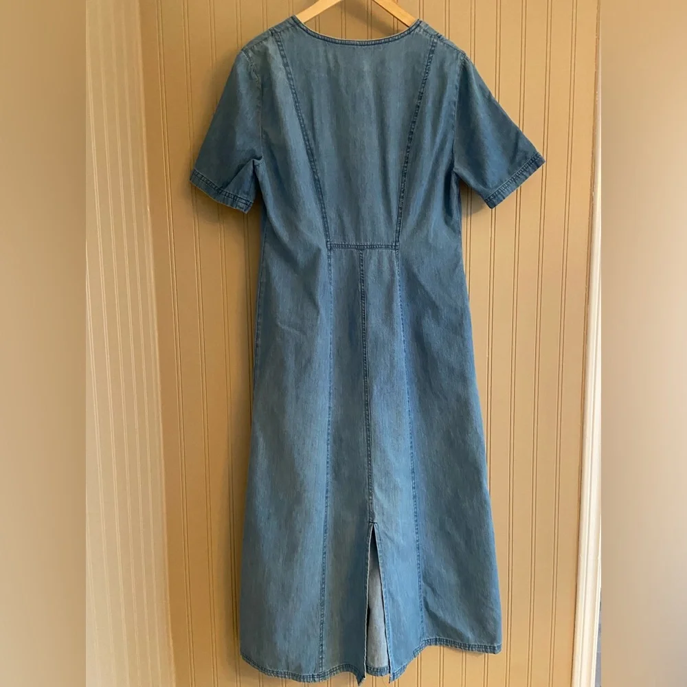 Vintage Denim 100% Cotton Maxi Dress by Miss Astor Women’s Size Medium to Large - Picture 4 of 8